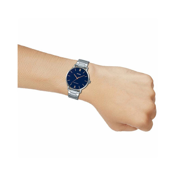 Casio Men Analog Watch MTP-VT01D-2B Silver Stainless Steel Strap