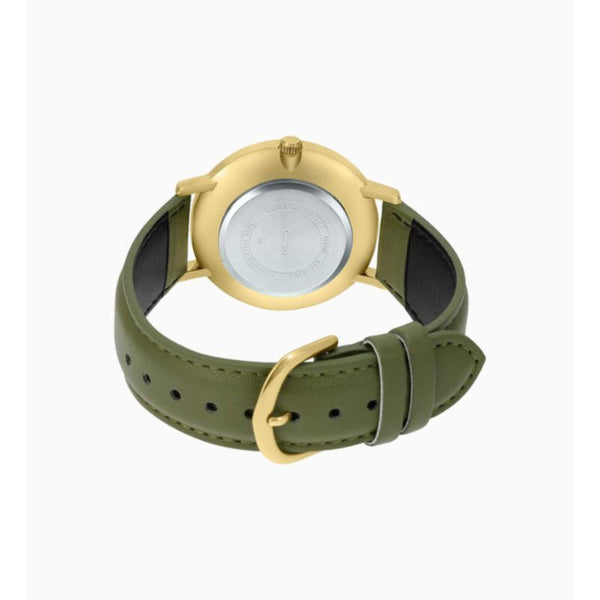 Casio Men's Analog Watch MTP-VT01GL-3B Green Leather Band Watch for Men