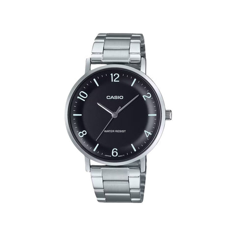 Casio MTP-VT03D-1B Men Analog Watch Silver Stainless Steel Strap