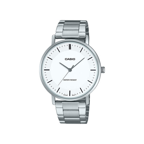 Casio MTP-VT04D-7E Men Analog Watch Silver Stainless Steel Strap