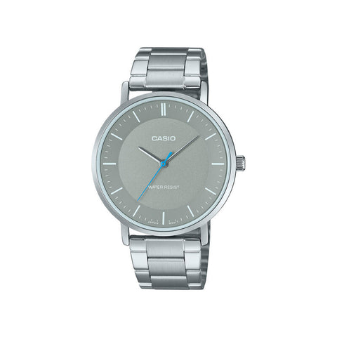 Casio MTP-VT04D-8E Men Analog Watch Silver Stainless Steel Strap