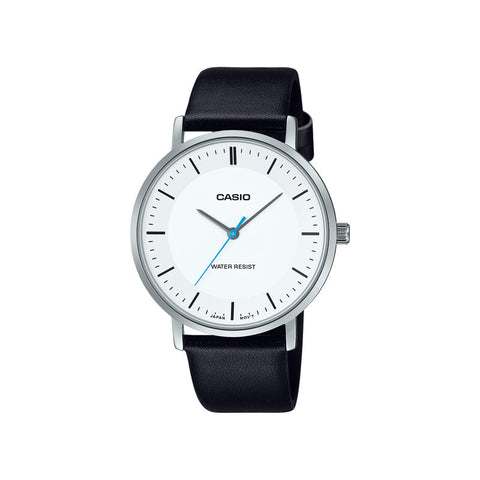 Casio MTP-VT04L-7E Men Analog Watch Black Resin Strap