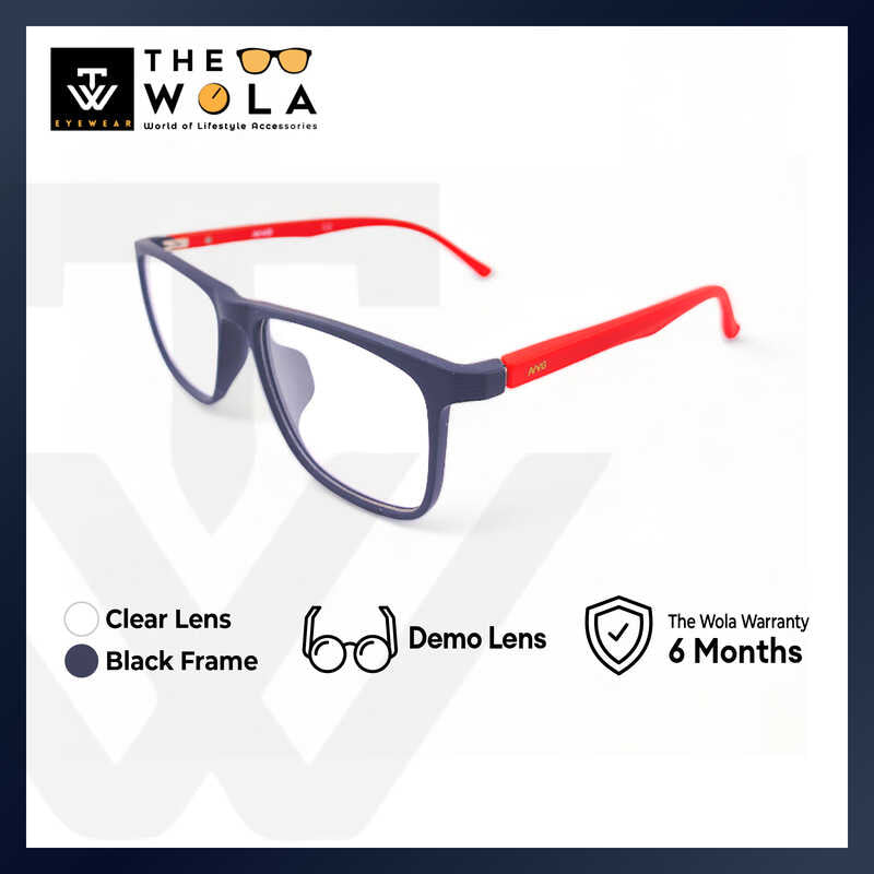 2.5 NVG OPH Men's Rectangle Frame Black Plastic Optical Frame with Demo Lens OGSC10110