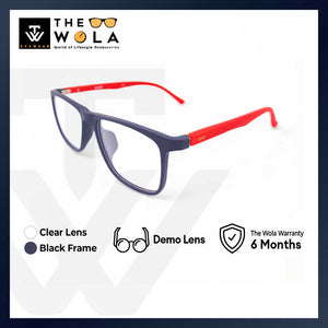 2.5 NVG OPH Men's Rectangle Frame Black Plastic Optical Frame with Demo Lens OGSC10110