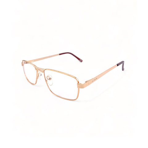 2.5 NVG OPH Men's Rectangle Frame Gold Metal Optical Frame with Demo Lens OPH10209