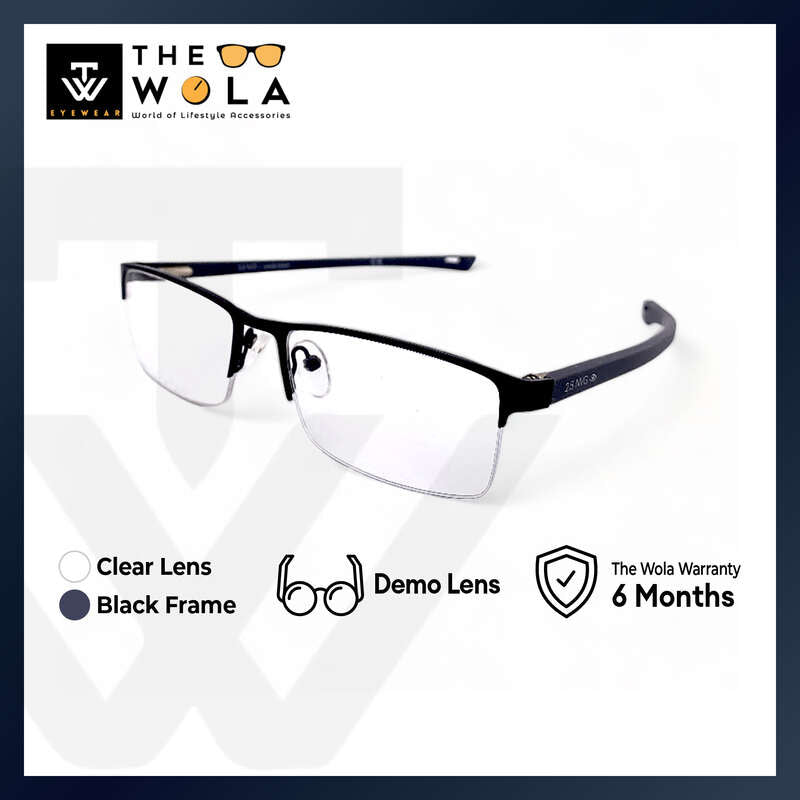 2.5 NVG OPH Men's Rectangle Frame Black Metal Optical Frame with Demo Lens OPH1080208