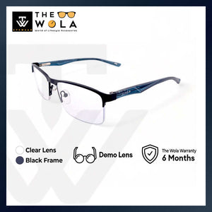 2.5 NVG OPH Men's Rectangle Frame Black Metal Optical Frame with Demo Lens OPH1090205