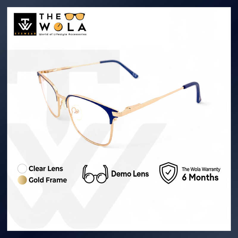 2.5 NVG OPH Men's Square Frame Gold Metal Optical Frame with Demo Lens OPHSC1120209