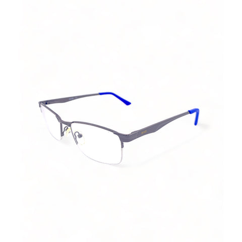 2.5 NVG OPH Men's Rectangle Frame Grey Metal Optical Frame with Demo Lens OPHSC1540305