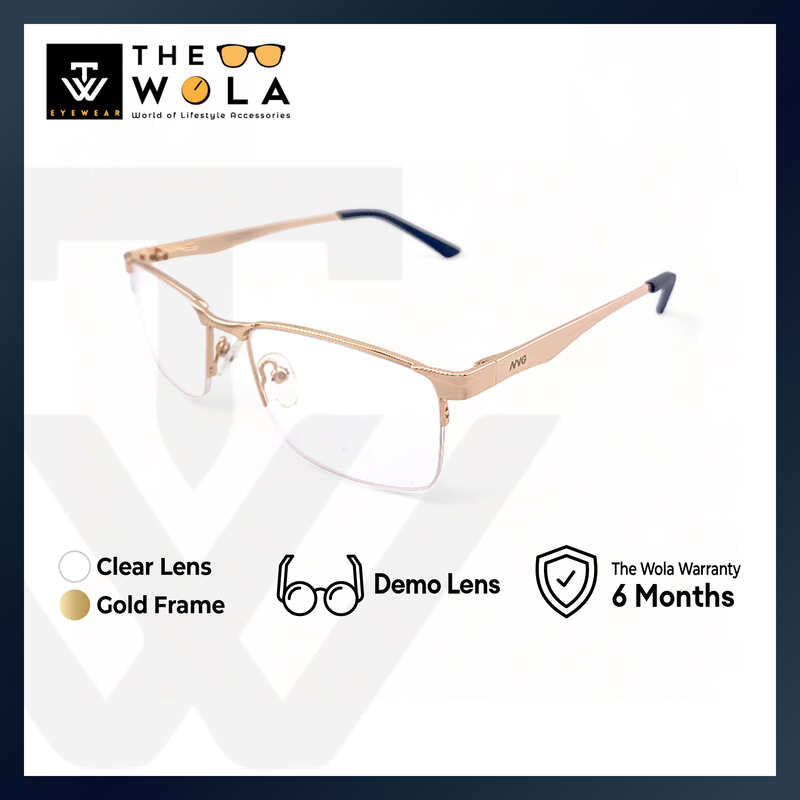 2.5 NVG OPH Men's Rectangle Frame Gold Metal Optical Frame with Demo Lens OPHSC1540909
