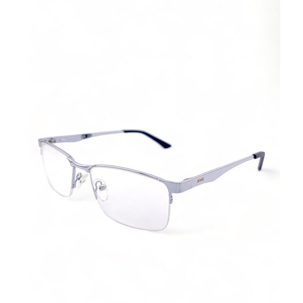 2.5 NVG OPH Men's Rectangle Frame Silver Metal Optical Frame with Demo Lens OPHSC1541212