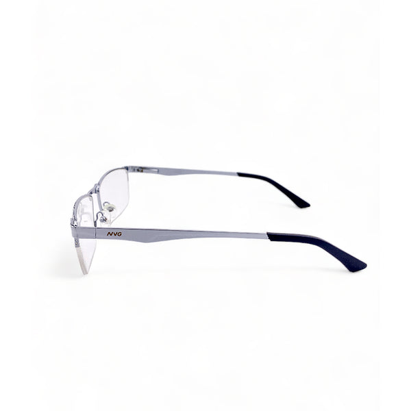 2.5 NVG OPH Men's Rectangle Frame Silver Metal Optical Frame with Demo Lens OPHSC1541212