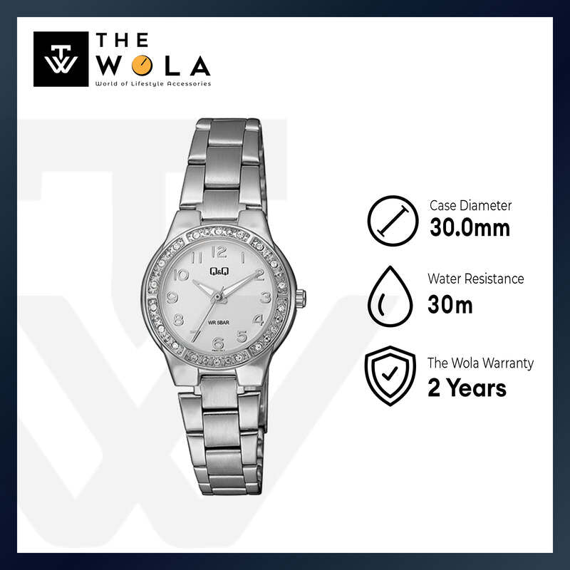 Q&Q Watch by Citizen Q691J214Y Women Analog Watch with Silver Stainless Steel Strap