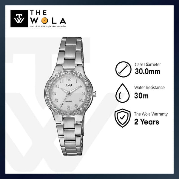 Q&Q Watch by Citizen Q691J214Y Women Analog Watch with Silver Stainless Steel Strap