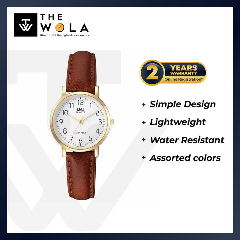 Q&Q Watch by Citizen Q979J104Y Women Analog Watch with Brown Leather Strap