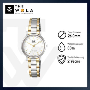 Q&Q Watch by Citizen QA43J401Y Women Analog Watch with Silver Stainless Steel Strap