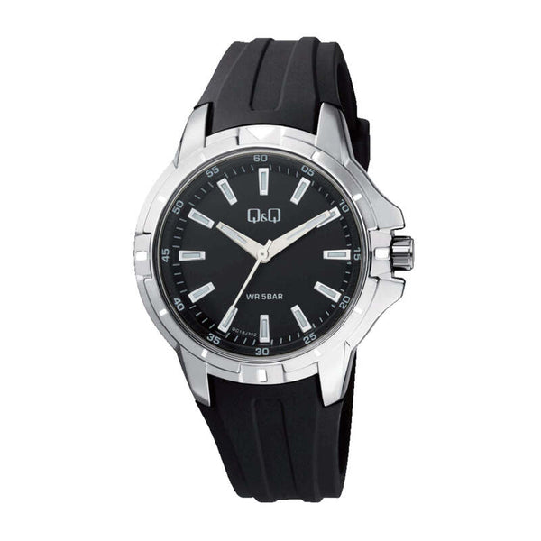 Q&Q Watch by Citizen QC18J302Y Men Analog Watch with Black Resin Strap