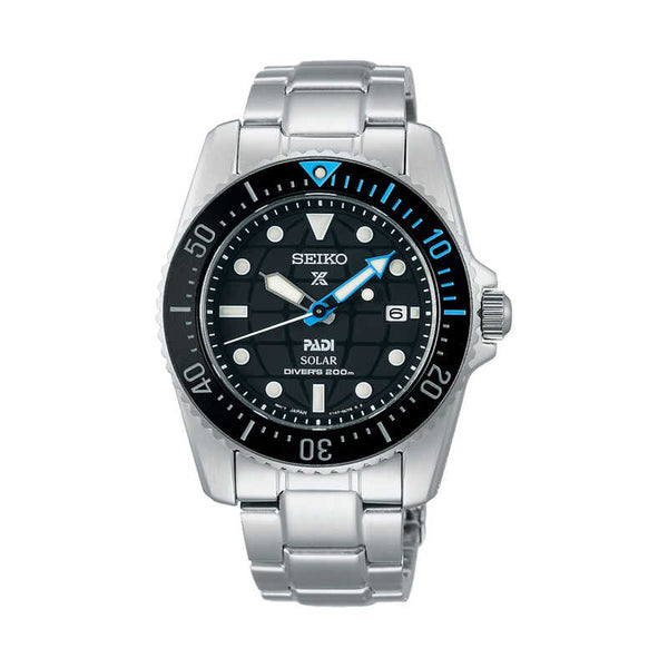 Seiko Prospex Padi Special Edition Solar Diver's SNE575 SNE575P1 SNE575P 200M Stainless Steel Band Watch for men