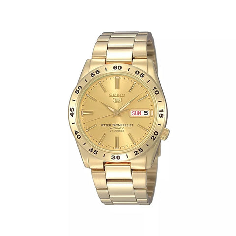 Seiko Men's Automatic Watch SNKE06K1 Gold Stainless Steel Strap