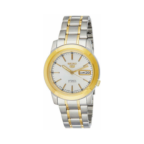 Seiko Men's Automatic Watch SNKE54J Silver and Gold Stainless Steel Strap