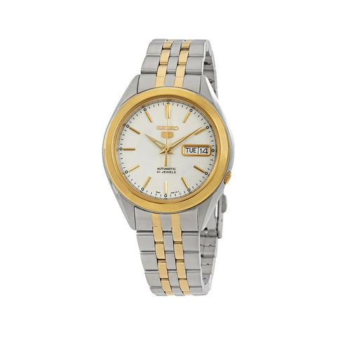 Seiko Men's Automatic Watch SNKL24J Silver and Gold Stainless Steel Strap