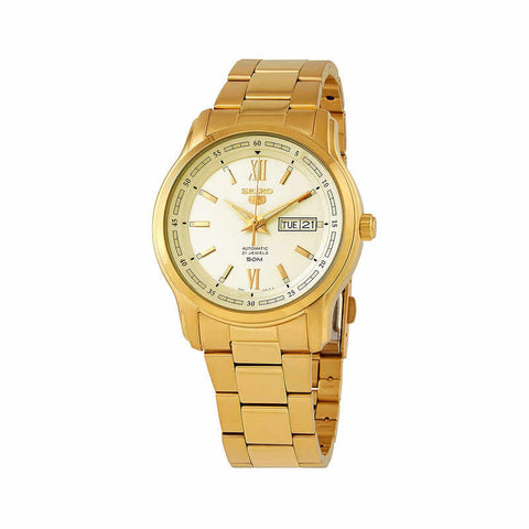 Seiko Men's Automatic Watch SNKP20J Gold Stainless Steel Strap