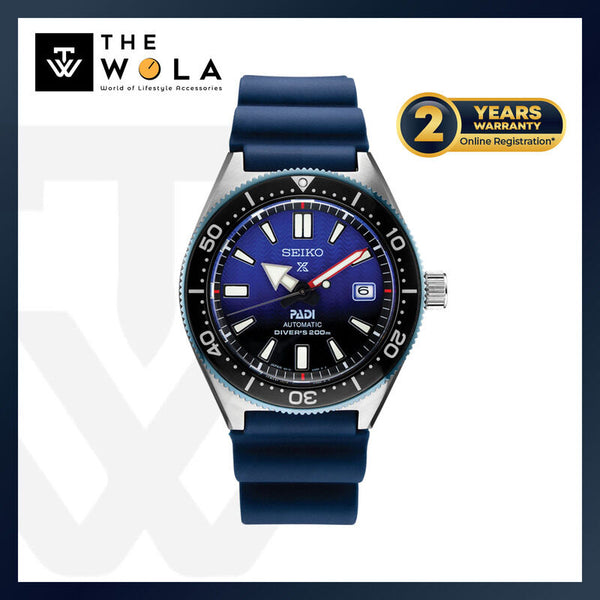 Seiko Prospex PADI Series Automatic Diver's Watch SPB071J1 with Blue Silicone Strap | Men's 200M Automatic Dive Watch