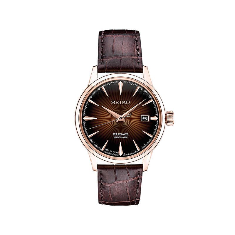Seiko Presage Cocktail Time Men Automatic Watch SRPB46J Brown Leather Strap The Wola