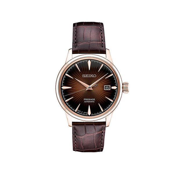 Seiko Presage Cocktail Time Men Automatic Watch SRPB46J Brown Leather Strap