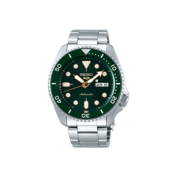 Seiko 5 Sports Superman SRPD63K1 Automatic 100M Jade Green Dial Stainless Steel Bracelet Gents Watch