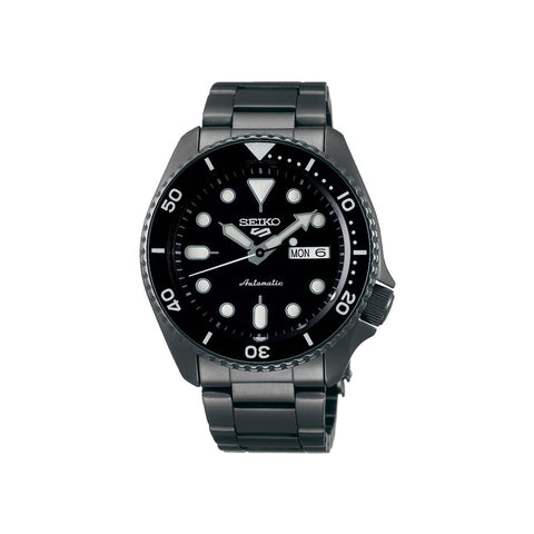 Seiko 5 Sports SRPD65K1 Superman Automatic Men's Watch | Black Dial with Black Stainless Steel Bracelet