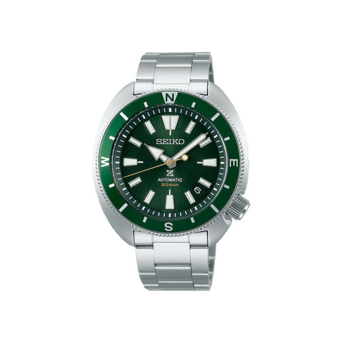 Seiko Prospex SRPH15K1 Tortoise Land Edition Automatic Men's Watch | Green Dial with Stainless Steel Strap