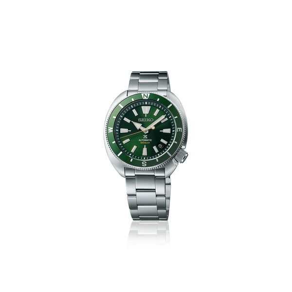 Seiko Prospex SRPH15K1 Tortoise Land Edition Automatic Men's Watch | Green Dial with Stainless Steel Strap