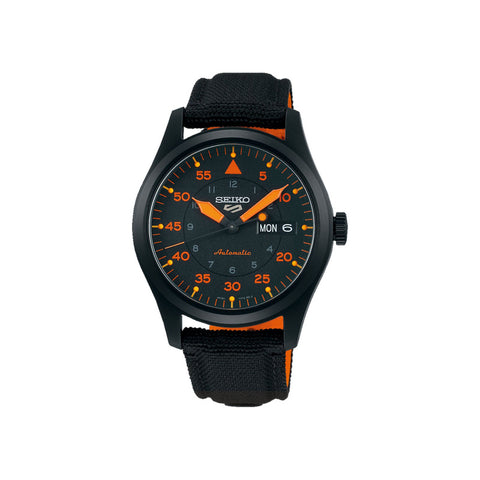 Seiko 5 Sports SRPH33K1 Automatic Men's Watch | Black Dial with Black Nylon Strap