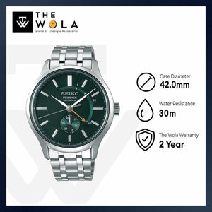 Seiko Presage SSA397J1 "Zen Garden" Green Dial Men's Automatic Watch with Stainless Steel Band