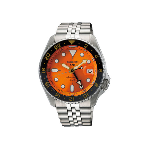 Seiko 5 Sports GMT SSK005K1 Automatic Men's Watch | Brown Dial with Silver Stainless Steel Band
