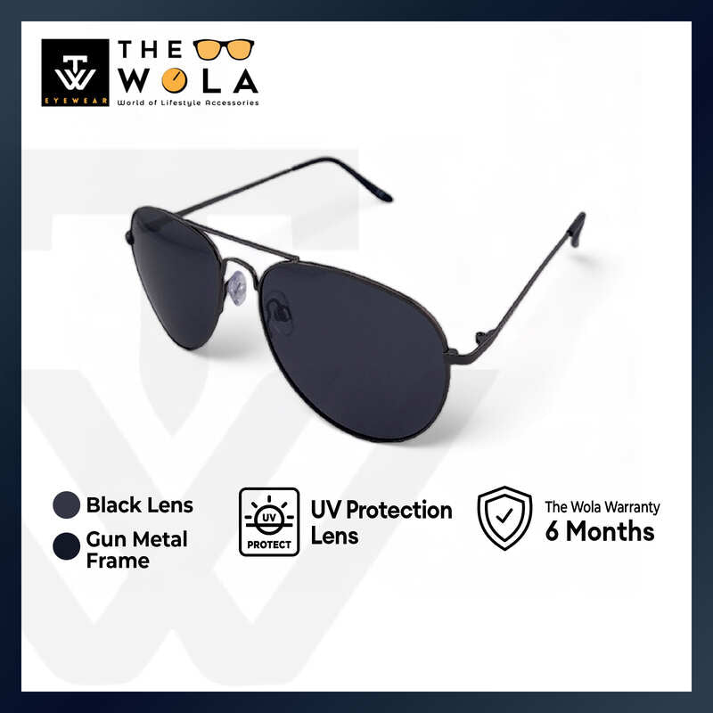 2.5 NVG Men's Aviator Frame Black Plastic UV Protection and Polarized Sunglasses SUN10803Pol