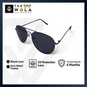 2.5 NVG Men's Aviator Frame Black Plastic UV Protection and Polarized Sunglasses SUN10803Pol
