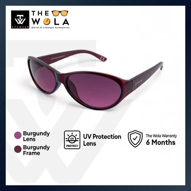 2.5 NVG Women's Oval Frame Red Plastic UV Protection Sunglasses SUN20507