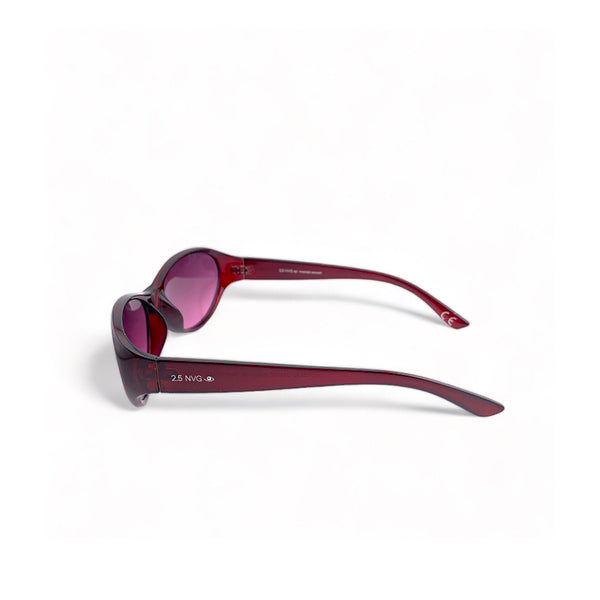2.5 NVG Women's Oval Frame Red Plastic UV Protection Sunglasses SUN20507