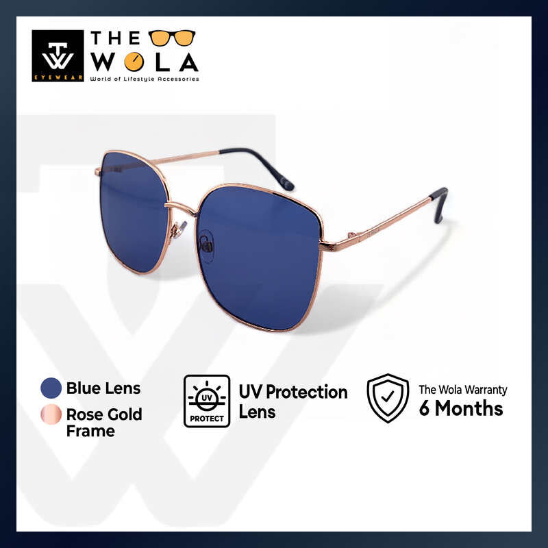 2.5 NVG Women's Square Frame Rose Gold Metal UV Protection Sunglasses SUN2140909
