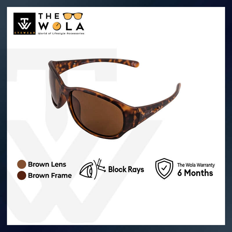 2.5 NVG by Essilor Unisex's Rectangle Frame Brown Plastic UV Protection Sunglasses SUN30301