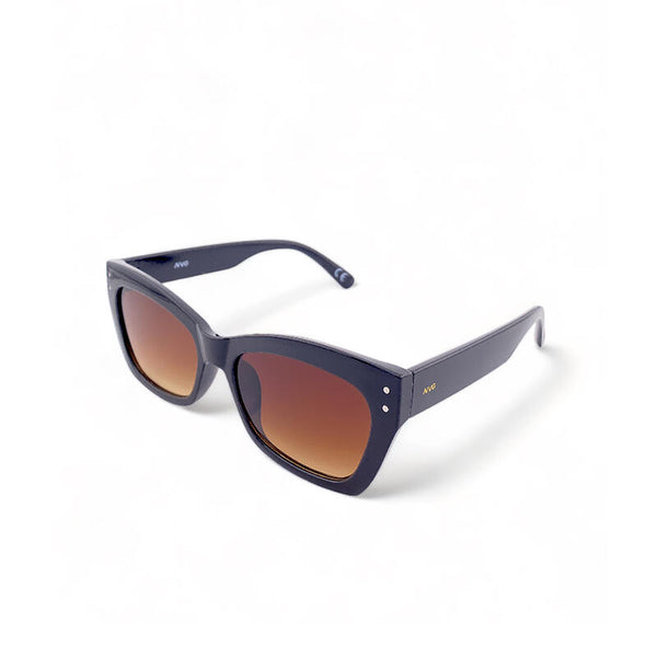 2.5 NVG Women's Rectangle Frame Black Brown Plastic UV Protection Sunglasses SUNSC2520201