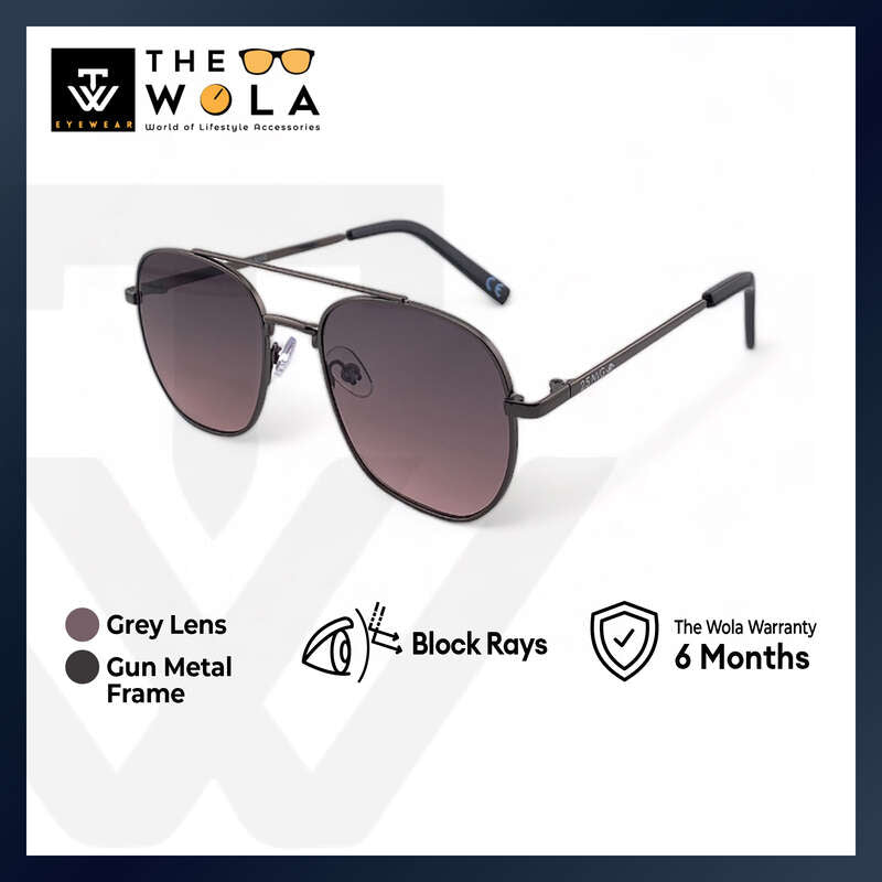 2.5 NVG Unisex's Aviator Frame Grey Metal UV Protection Sunglasses SUNSC3170301
