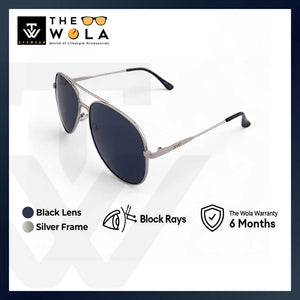 2.5 NVG Unisex's Aviator Frame Silver Metal UV Protection Sunglasses SUNSC3501212