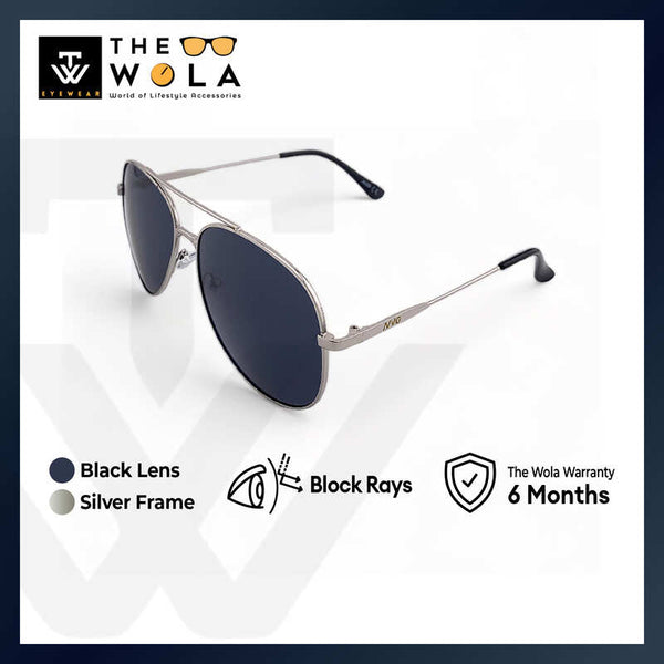 2.5 NVG Unisex's Aviator Frame Silver Metal UV Protection Sunglasses SUNSC3501212
