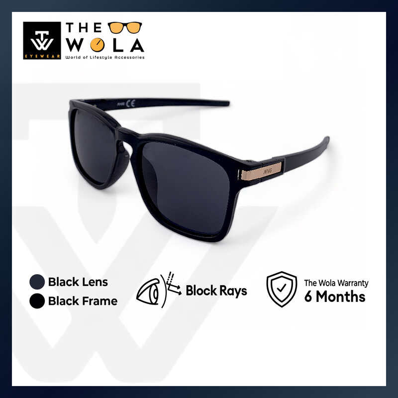 2.5 NVG Unisex's Rectangle Frame Black Plastic UV Protection Sunglasses SUNSC3600202