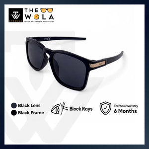2.5 NVG Unisex's Rectangle Frame Black Plastic UV Protection Sunglasses SUNSC3600202