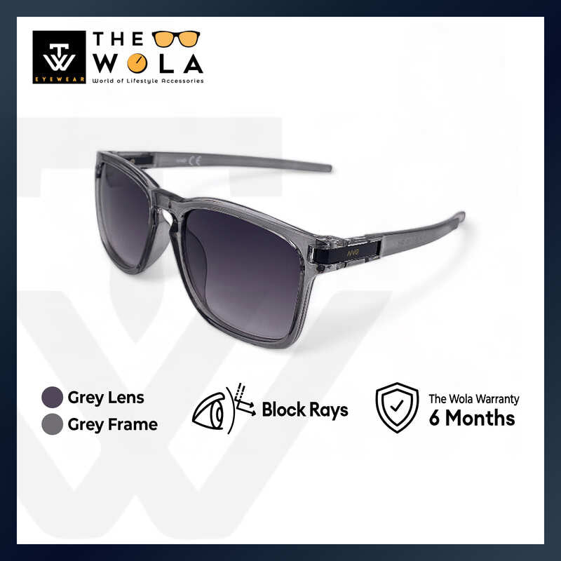 2.5 NVG Unisex's Rectangle Frame Grey Plastic UV Protection Sunglasses SUNSC36006