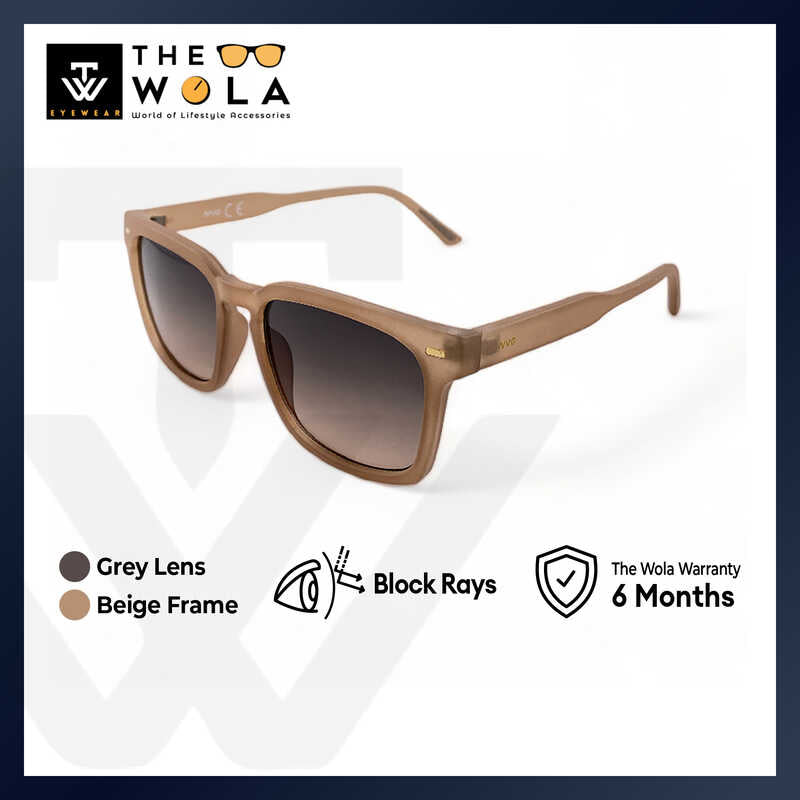 2.5 NVG Unisex's Rectangle Frame Beige Plastic UV Protection Sunglasses SUNSC37226